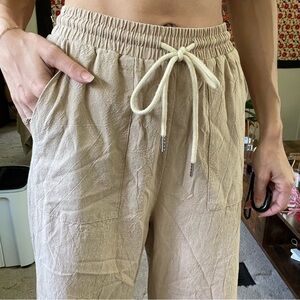 Women’s XS SHEIN Tan Elastic Waist Pants